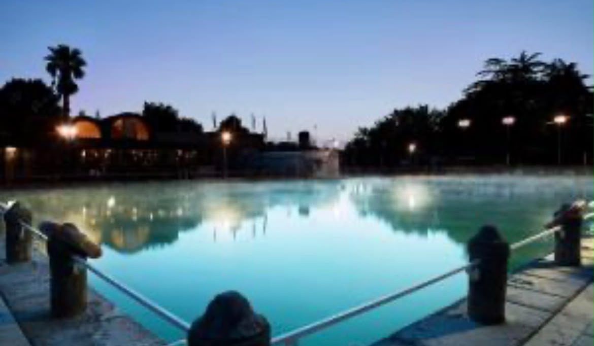 Thermal pool at dusk