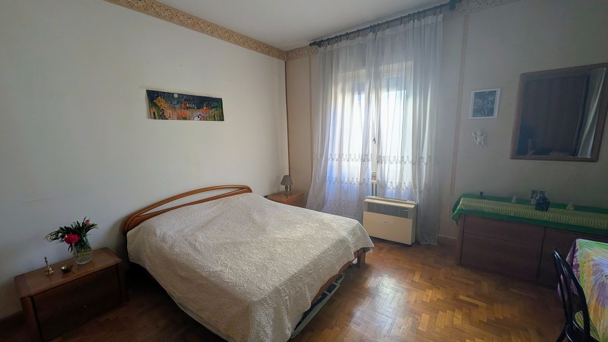 A private room with a double bed