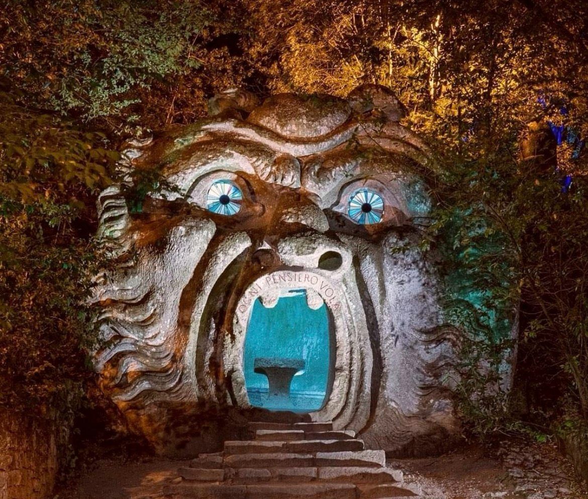 The Orco, a giant stone face at the Parco dei Mostri